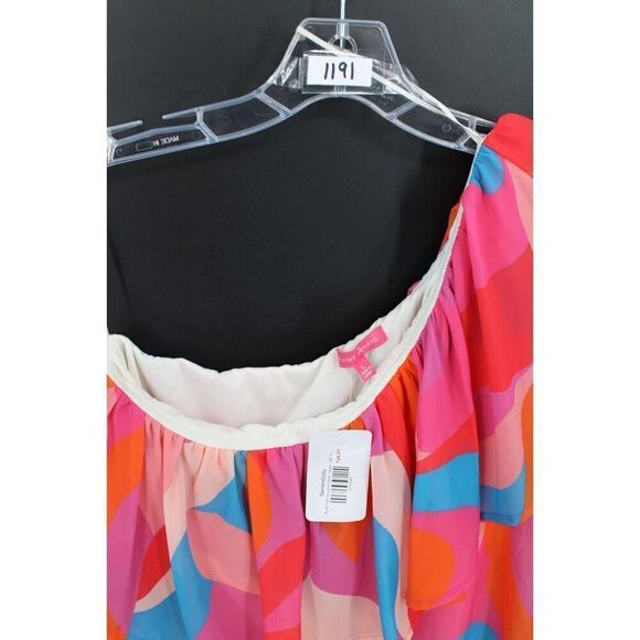 Flying Tomato colorful Ruffle One shoulder Dress size Large NWT - Picture 6 of 8